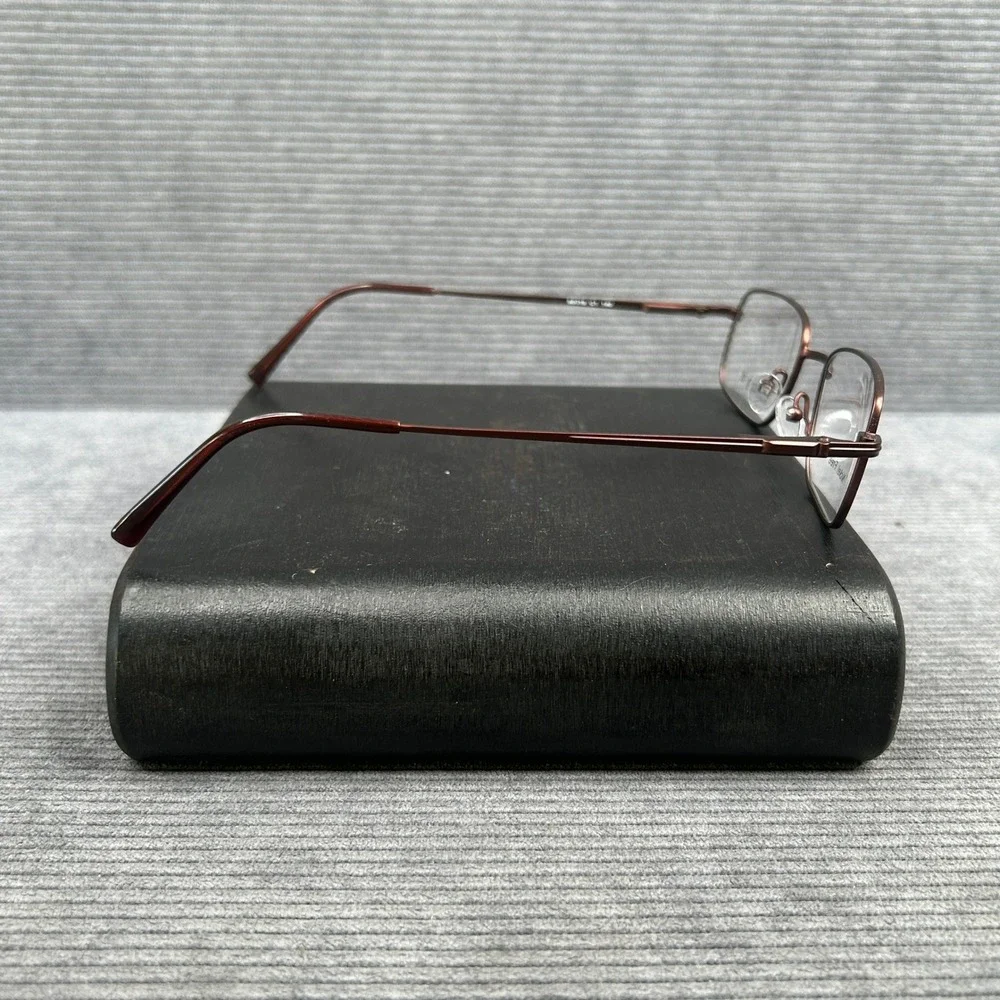 Basically It Y2k Eyeglasses Frames Burgundy Rectangular Nickel Free 50-19-140 C1